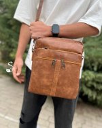 کیف دوشی مردونه چرمی از برند آرازبگ کد 07 - Image 2