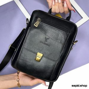 کیف دوشی مردانه چرم گاوی برند چرمسال کد 0016