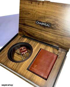 ست هدیه کیف و کمربند مردانه چرمسال کد 107
