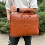 کیف اداری لپ تاپی چرم طبیعی مردانه کد 1678