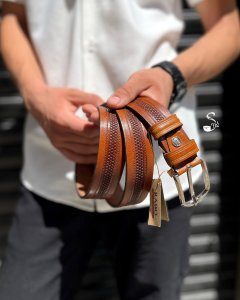 کمربند مردانه چرم گاوی درجه یک کد 515