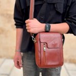 کیف دوشی چرم طبیعی برند چرمسال کد 0026